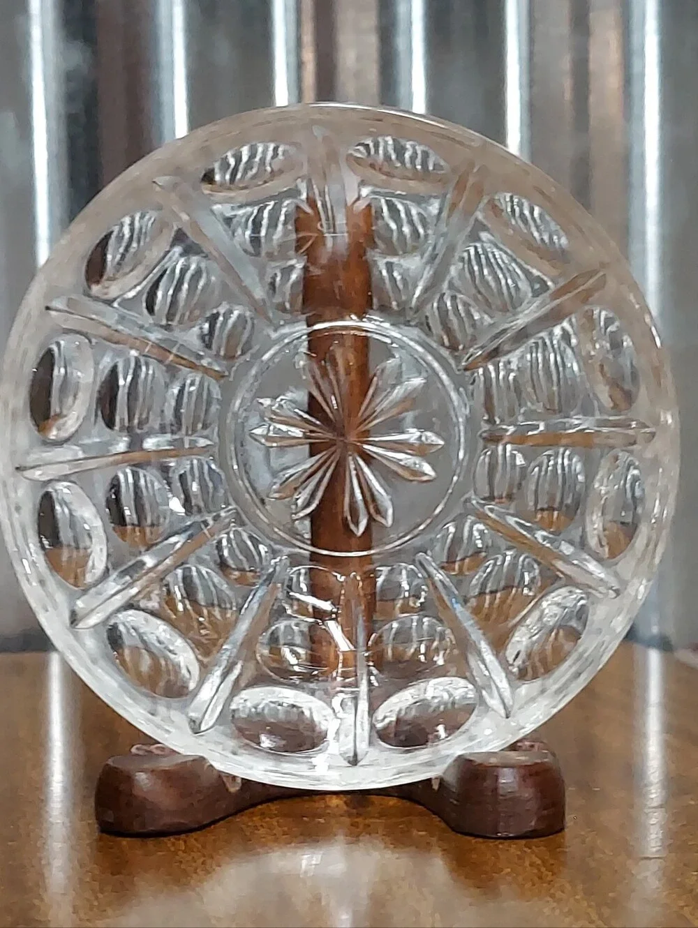 Vintage Anchor Hocking High Point Clear Glass Bowl - Coin Dot Circle Pattern